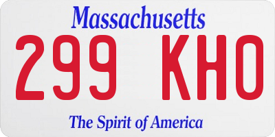MA license plate 299KH0