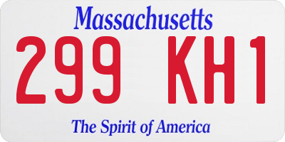 MA license plate 299KH1