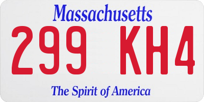 MA license plate 299KH4