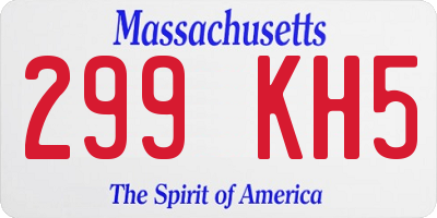 MA license plate 299KH5