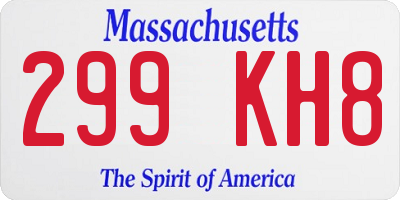 MA license plate 299KH8