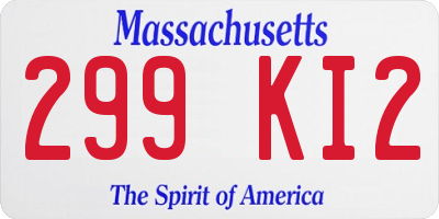 MA license plate 299KI2