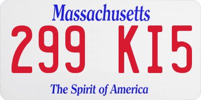 MA license plate 299KI5