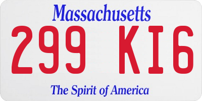 MA license plate 299KI6