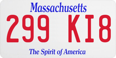 MA license plate 299KI8