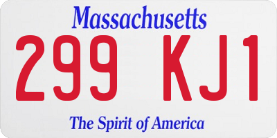 MA license plate 299KJ1