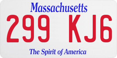 MA license plate 299KJ6