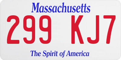 MA license plate 299KJ7