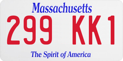 MA license plate 299KK1