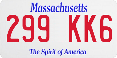 MA license plate 299KK6