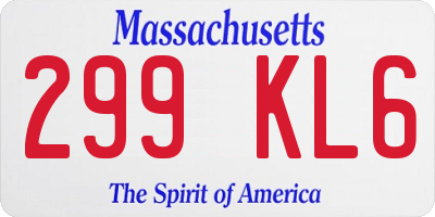 MA license plate 299KL6
