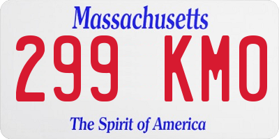 MA license plate 299KM0