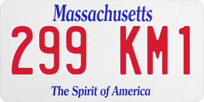 MA license plate 299KM1
