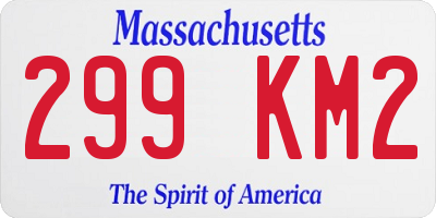 MA license plate 299KM2