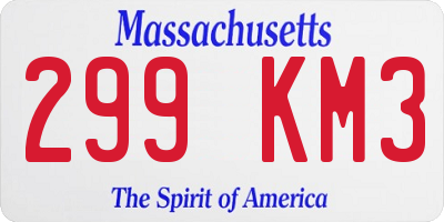 MA license plate 299KM3