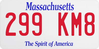 MA license plate 299KM8