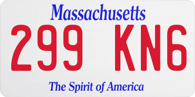 MA license plate 299KN6