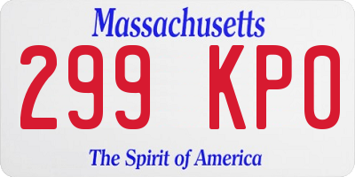 MA license plate 299KP0