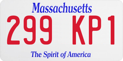 MA license plate 299KP1