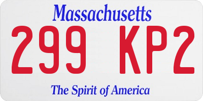 MA license plate 299KP2