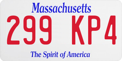 MA license plate 299KP4