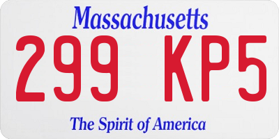 MA license plate 299KP5