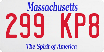 MA license plate 299KP8