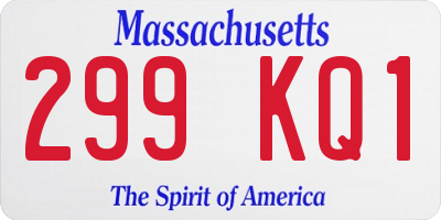 MA license plate 299KQ1