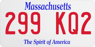 MA license plate 299KQ2