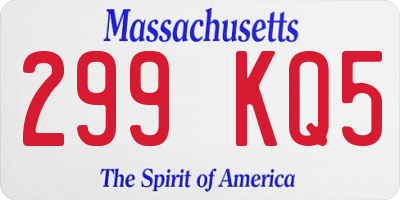 MA license plate 299KQ5