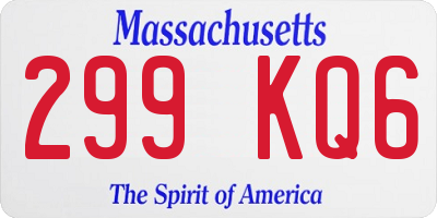MA license plate 299KQ6