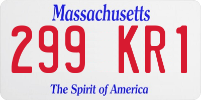 MA license plate 299KR1
