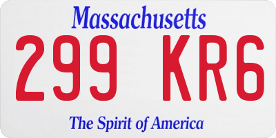 MA license plate 299KR6