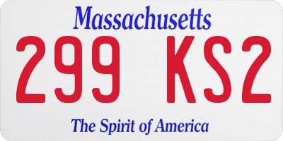 MA license plate 299KS2