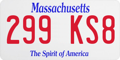 MA license plate 299KS8