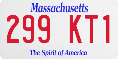 MA license plate 299KT1