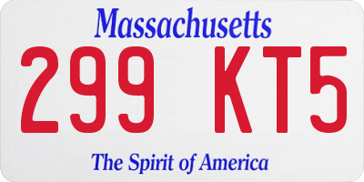 MA license plate 299KT5