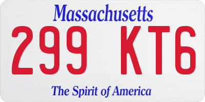 MA license plate 299KT6