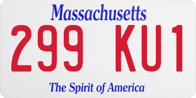 MA license plate 299KU1