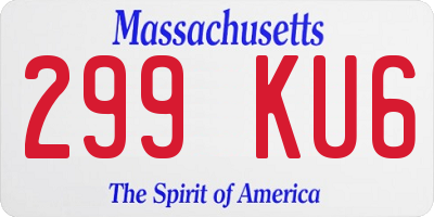 MA license plate 299KU6
