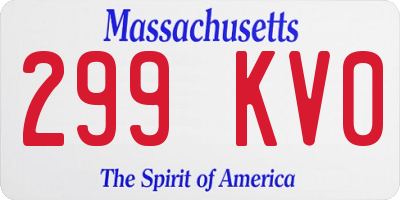 MA license plate 299KV0
