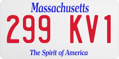 MA license plate 299KV1