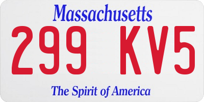 MA license plate 299KV5