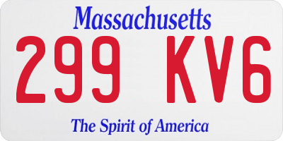 MA license plate 299KV6