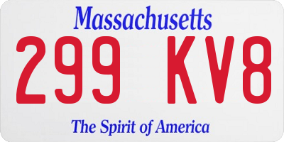 MA license plate 299KV8