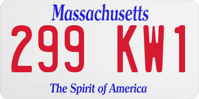 MA license plate 299KW1