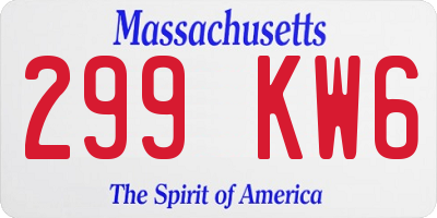 MA license plate 299KW6