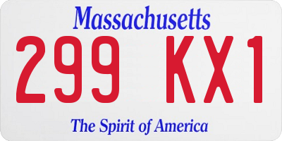 MA license plate 299KX1