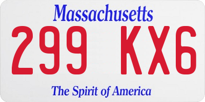 MA license plate 299KX6