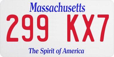 MA license plate 299KX7